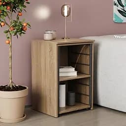 Стіл-тумба трансформер Смарт 2/1 Ferrum-decor 750x1450x500 Чорний метал ДСП Дуб Сонома Трюфель 16 мм (FRD-105099)