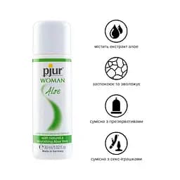 Лубрикант на водній основі Pjur Woman Aloe з екстрактом алое, зволожувальний, без парабенів, 30 мл - мініатюра 2