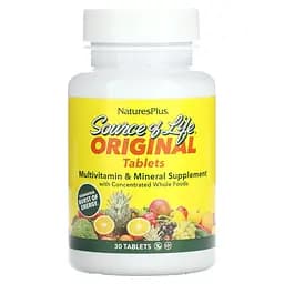 Мультивитамины и минералы Nature's Plus Source of Life Multi-Vitamin & Mineral Supplement 30 таблеток