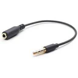Кабель-переходник Cablexpert 3.5 мм M - 3.5 мм F 18 см черный с обратной схемой контактов MIC и GND (CCA-419)