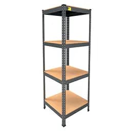 Металлический стеллаж Emby Light Series (размер 1500х450x450мм) 4 полки ДСП до 100кг Черный