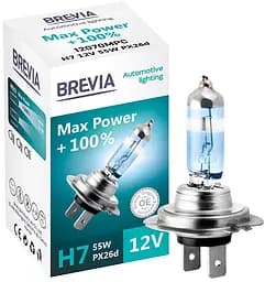 Галогеновая лампа Brevia H7 12V 55W PX26d Max Power +100% CP (12070MPC)