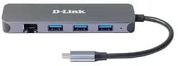 Мультипортовий адаптер USB хаб USB Type-C D-Link DUB-2334 Black