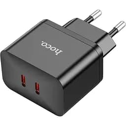 Зарядное устройство Hoco N29 Triumph wall charger dual Type C 35W output EU plug Черный