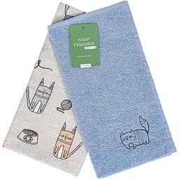 Набір кухонних рушників Home Line Кіт на кухні 60х45/45х30 см 2 шт. бежевий (176326)
