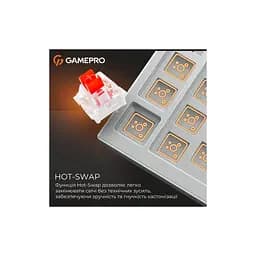 Клавіатура GamePro Genesis Joker Pro MK124G Pro Outemu Red Switch Wireless/Bluetooth/USB UA Gray (MK124G Pro) - мініатюра 11