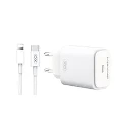 Мережевий зарядний пристрій XO L90B EU PD20W Light fast home charger with Lightning cable Білий - мініатюра 5