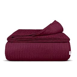 Плед-покривало Cosas Ruby Knitted Braid косичка 110х140 см бордо (Blanket_57Ruby_KnittedBraid_110x140)