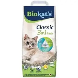 Наполнитель Biokats Classic Fresh 3in1 для кошачьего туалета бентонитовый 10 л