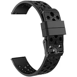 Силіконовий double перфорований ремінець Watchbands для Samsung Galaxy Watch 46mm SM-R800NZSA чорний ширина кріплення 22мм (WB009BUBLEPERFBLACK146)