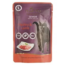 Влажный корм для кошек Nuevo Senior птица и баранина с рисом 85 г (95201 (754))