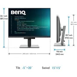 Монітор TFT 28.2" BenQ RD280U, IPS, 3840x2560, 3:2, USB-C, HDMI, DP, HAS, Pivot, колонки, металік-сірий (9H.LM1LJ.TBE) - мініатюра 5