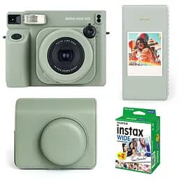 Набір камера Fujifilm Instax Wide 400 Фотопапір 20 шт. Чохол Фотоальбом на 64 фото зелений