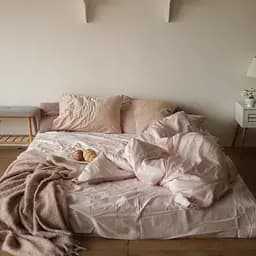 Комплект постельного белья 100% хлопок нежно-розовый Kiss - двуспальный