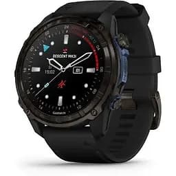 Смарт-годинник Garmin Descent Mk3i 51 мм корпус сірий карбон титановий DLC з чорним силіконовим ремінцем