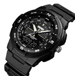 Чоловічий спортивний годинник Skmei 1454 Чорний з чорним