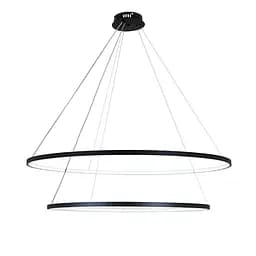Стильний підвісний LED-світильник 7529832-2A BLACK, кільця 800+1000 мм, регульована висота