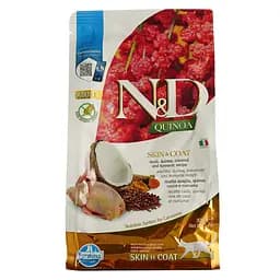 Сухой беззерновой корм для кошек Farmina N&D Grain Free Quinoa Cat Skin&Coat Adult, при пищевой аллергии, перепелка, киноа, кокос, куркума, 300 г