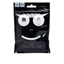 Кабель Hoco X13 Easy charged Lightning charging cable, ( L-1M ) White - мініатюра 2