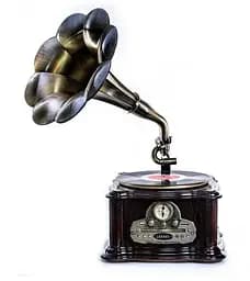 Ретро програвач Daklin Грамофон Париж на тумбі (Вініл AM/FM USB/CD MP3 BT) (RP-013C) - мініатюра 2
