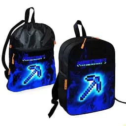 Шкільний рюкзак дитячий Minecraft + Сумка для взуття спортивної форми рюкзак-мішок для хлопчика (01727)