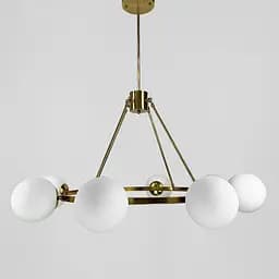 Люстра Hayes Round на 8 плафонов в латунном корпусе Line.F GC 19/8 AB