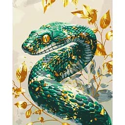 Картина за номерами "Смарагдова змія" BS54118 з фарбами металік 40х50 см