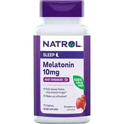 Мелатонин быстрорастворимый Natrol Melatonin Fast Dissolve 10 мг вкус клубники 75 таблеток