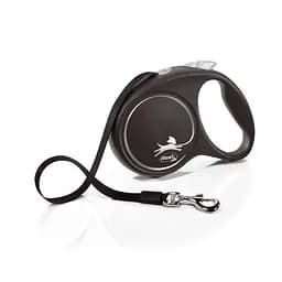 Рулетка Flexi Black Design для собак стрічка розмір L 5 м чорна