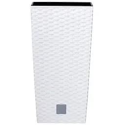 Горщик з кашпо для рослин Prosperplast Rato square - білий, 11/26,6 л
