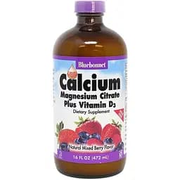Витамины и минералы Bluebonnet Calcium Magnesium Citrate plus Vitamin D3 472 мл Ягода