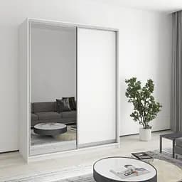 Шкаф-купе двухдверный MebelStar Комбо AL ДСП/Зеркало 160x60x210 см Аляска белый (MBS-2747)