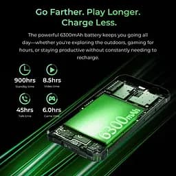 Смартфон Oukitel G5 6" HD+ /4GB/256GB T310 /6300mAh /Ліхтар/13+5Мп/ IP69K/Green - мініатюра 7
