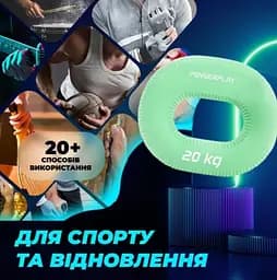 Еспандер кістьовий PowerPlay силіконовий PP-4336 Hand Grip Medium 20 кг Зелений (PP_4336_Green_20kg) - мініатюра 2