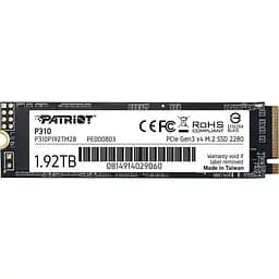 SSD накопитель PATRIOT P310 1.92T SSD NVMe PCIe Gen3x4 M.2 2280 P310P192TM28