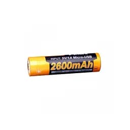 Акумулятор Fenix 18650  2600 mAh micro usb зарядка (ARB-L18-2600U) - мініатюра 2