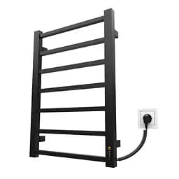 Электрический полотенцесушитель Kosser Лофт 700x500 ER тайм. черный ДЛФ01ER, Черный матовый, Правое