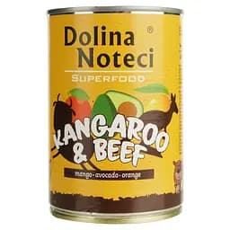 Вологий корм для собак Dolina Noteci Superfood з м'ясом кенгуру та яловичиною 400 г