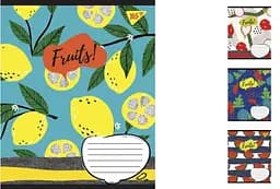 Тетради ученические 18 листов линия. YES Fruits, 25 шт. в упаковке