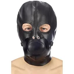 Капюшон з кляпом для БДСМ Fetish Tentation BDSM hood in leatherette with removable gag