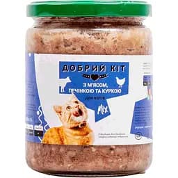 Вологий корм для котів Добрий Кіт з м'ясом, печінкою та куркою 470 г