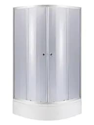 Набор Lidz Душевая кабина Latwa SC80x80.SAT.MID.GR полукруглая, стекло тонированное 4 мм + Душевой поддон Kapielka ST80x80x26, с панелью