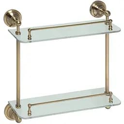 Полка Bemeta Retro двойная стеклянная бронза 144102127, Белый