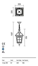 Підвісний вуличний світильник YORK SU E27 1X70W IP44 BR (5.1.1) Redo 9649 - мініатюра 3