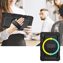 Чохол Rugged 3 Layers броньований протиударний з захистом Samsung Galaxy Tab S9/S9 FE Чорний - мініатюра 7