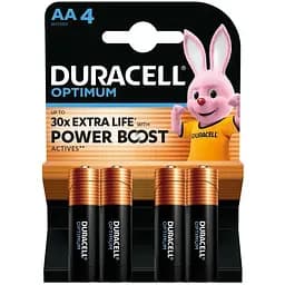 Батарейка Duracell Optimum AA лужні 4 шт. в упаковці (5015595)