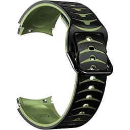 Ремінець для Samsung Galaxy Watch 4 44mm - чорно-зелений ширина кріплення 20мм силікон Watchbands Scales (W19-8WB10281110)