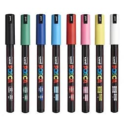 Набір маркерів Uni Posca 0.7 мм 8 шт. (PC-1MR 8C) - мініатюра 2