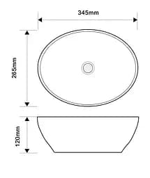 Умивальник накладний Mixxus Premium Ellipse-0107 345x265x120 мм MP6525, Білий - мініатюра 3