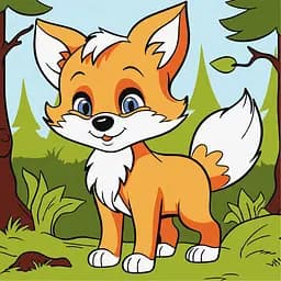 Набор для росписи по номерам для детей 5+ Пухнастая лисица, 25x25 см, КНО6113